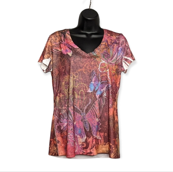 Appropriate Behavior Butterfly Short Sleeve Shirt Size Medium - Picture 1 of 9